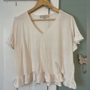 Offwhite Crop Top with Flutter Detail